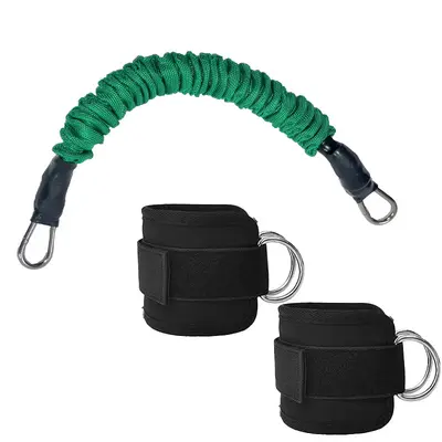 Ankle resistance bands 8-piece set multicolor elastic training ropes - 12