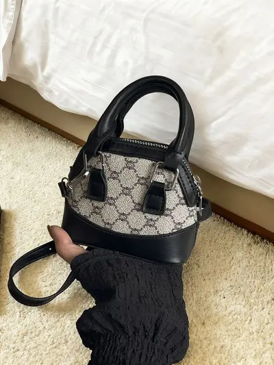 Kore Tarzı Mini Kabuk Çanta, Kız Çocuk ve Anne-Kız Model, Kontrast Renk - 2