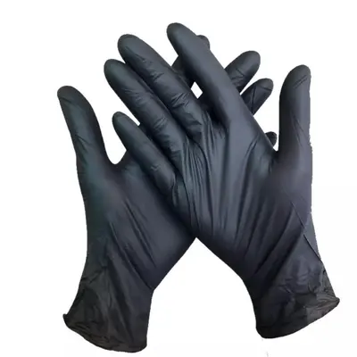Factory Disposable Black Composite Nitrile Gloves Modified PVC Beauty Hairdressing Tattoo Auto Repair Wear-Resistant Snug Fit Hand