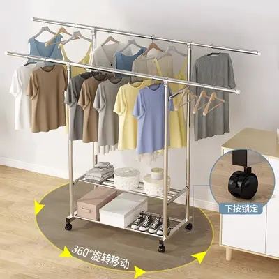 Telescopic Stainless Steel Clothes Drying Rack, Freestanding