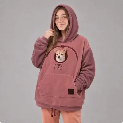 BK8832 Kapüşonlu Polar Astarlı Flanel Sweatshirt Unisex Bol Kesim Büzgülü - 7
