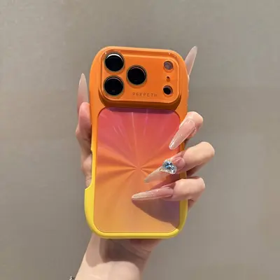 Gradient aurora dual-colour phone case, large window design, compatible iPhone 16-18 Pro M - 7