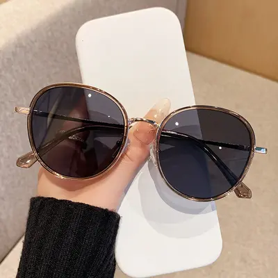 Small Face Round Frame Polarized Sunglasses UV400 for Women - 7