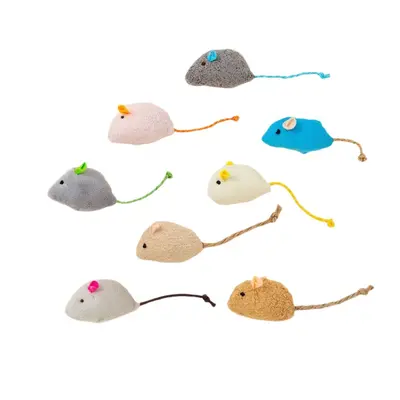 Plush Mouse Set Cat Toy, Feather, Scratch and Bite Resistant - 5