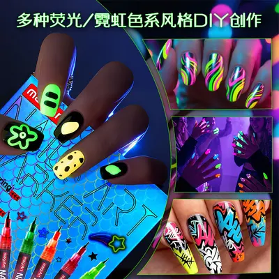 0,5 mm Fluoreszierender Nagelstift, Neonfarbe, Acryl-Marker
