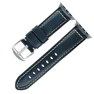 Apple Watch 3/4/5/7/8/9/SE uyumlu gerçek deri kayış, vintage - 9