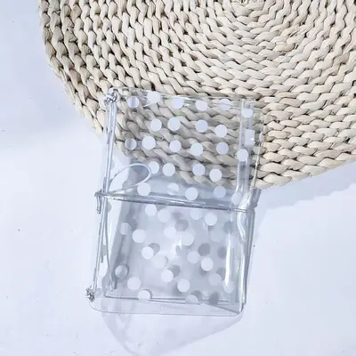 Passhülle transparent Polka-Dot mit Reißverschluss