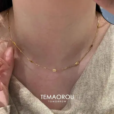 Ince stil boyun zinciri, choker kolye - 3
