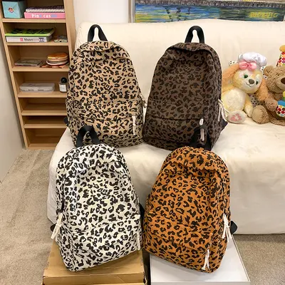 Leopard Print Backpack, Large Capacity, for College Students - 4