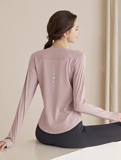 Women's Quick-Dry Slim Long Sleeve Sports Top, Autumn