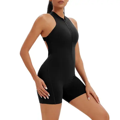 Profesyonel Spor Yoga Tulum Fermuar Nefes Alabilen Kız Arkası - 7