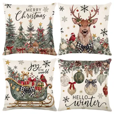 Doldurulmamış, sınır ötesi, lüks Noel yastık kılıfı, polyester başucu minderi, Amazon yeni ürün, kanepe minderi toptan satış - 8