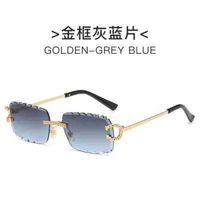 Rhinestone-Trimmed Patterned Sunglasses - 10