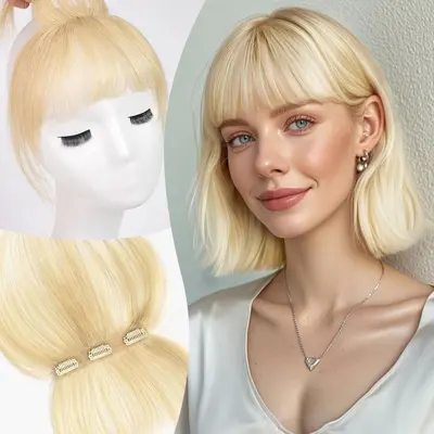 Ombre Fransız Kırpık Saç Parçası, 3D Hava Kırpık, Doğal Görünümlü Tepe Hacmi - 9