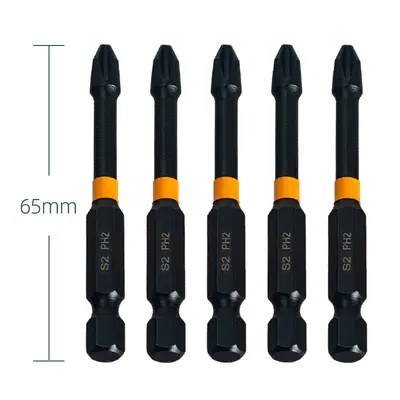 Yunbei Cross Screwdriver Bit, Black Impact Ball Head, Phosphated, 1/4 Hex Shank - 10