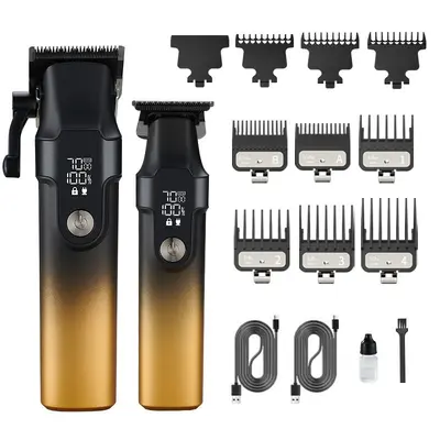 Professional Electric Hair Clipper Full Set for Men, Barber - 12