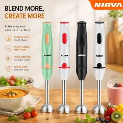 Nirva Uluslararası 4in1 Avrupa-Amerika Standardı 400W Blender Mutfak Şefi Makinesi Gıda İşlemcisi Pimënt Blender Çubuğu Et Kıyma Makinesi