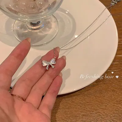 新款蓝眼泪项链女款轻奢水滴设计高级感锁骨链520生日礼物送女友 - 10