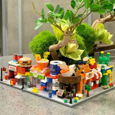 Mini-Straßenszenen-Bausatz Hamburger-Schnellrestaurant für Kinder - 3