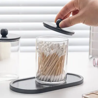 Cotton swab and toothpick storage box set