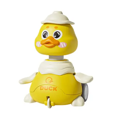 Children's Inertia Car Toy with Straw Pull-Along, Cartoon Duck and Elephant Figures - 6