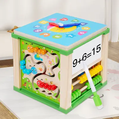 Sechsseitiges Perlen-Labyrinth Lernspielzeug, multifunktionale Spielbox für Babys