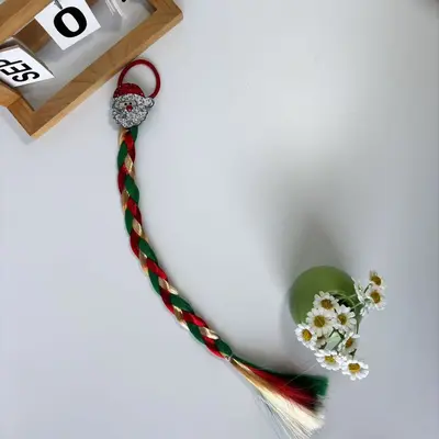 Çocuk Yılbaşı Süsleme Sahte Örgü Saç Kız Yüksek At Kuyruğu Saç Bağı - 9