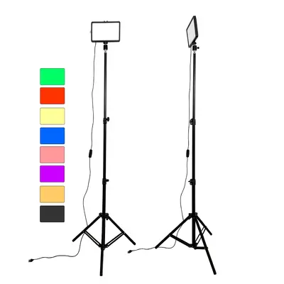 6 inç ve 8 inç küçük kare fotoğraf dolgu ışığı, fotoğraf, video kaydı ve canlı yayın için dört renkli filtrelerle.