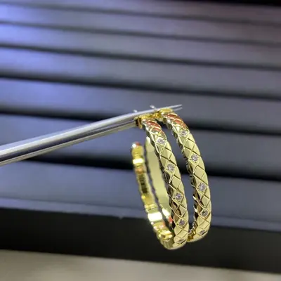 V-Gold CNC Rautenbohr-Ohrringe, leicht und luxuriös - 7