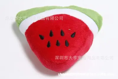 Dog Cartoon Fruit Squeaky Toy, Chew-Resistant Plush