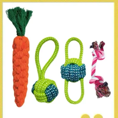 Chew-Resistant Cotton Rope Dog Toy Set for Small and Medium Dogs - 11