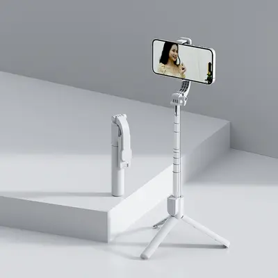 Selfie çubuğu 1.7m el tipi stabilizatör anti-shake teleskopik destek standı bluetooth uzaktan kumanda dolgu ışığı canlı yayın telefon tripodu - 9