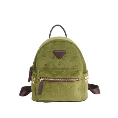Vintage Velvet Embossed Backpack, 2025 Winter Model - 5