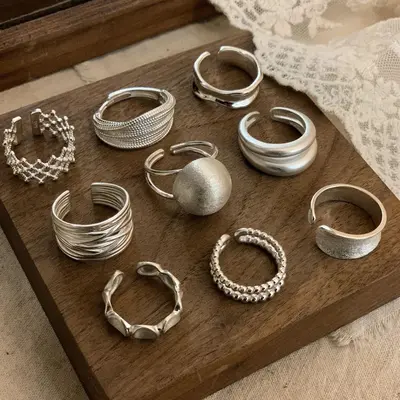 925 sterling silver open design women's ring - 3