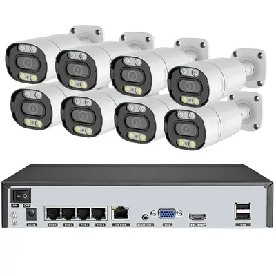 4K 8MP 8 kanallı yüz algılamalı güvenlik kamerası PoE seti - 6