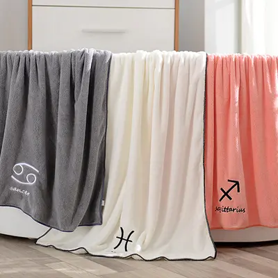 Coral fleece towel set, constellation design, thickened - 5