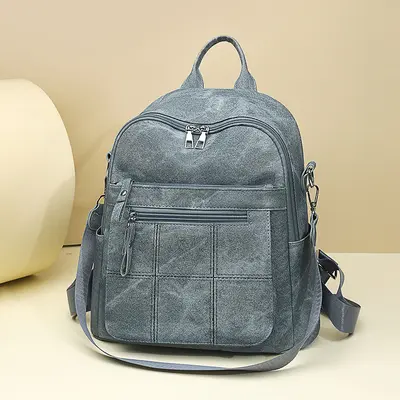 Women's PU Backpack, Large Capacity for Sports and Travel - 8