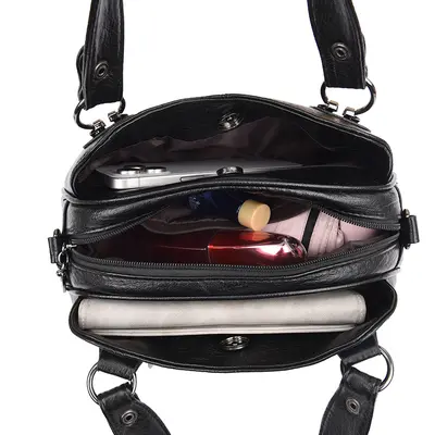 Soft Leather Large Capacity Crossbody Shoulder Bag for Women - 5