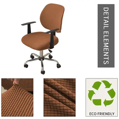 Separate Chair Cover Elastic Corn Kernel Solid Color Office Chair Cover Household Computer Swivel Chair Cover Dust-proof Seat Cover - 10
