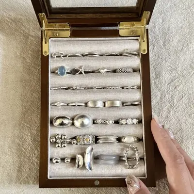 S925 Sterlingsilber einfacher Ring für Damen - 5