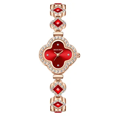 Live streaming hot-selling fashion four-leaf clover bracelet quartz watch emerald women's watch women's watch manufacturer wholesale - 10