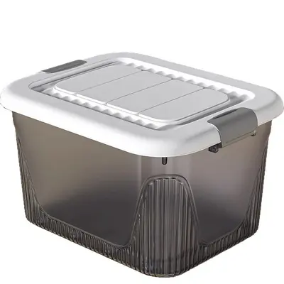 Thickened Storage Box with Lid, Large Capacity Plastic - 5