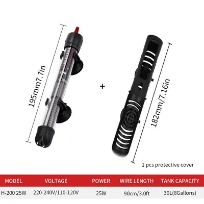 Aquarium Heater Rod with Automatic Constant Temperature Control, EU Plug - 12