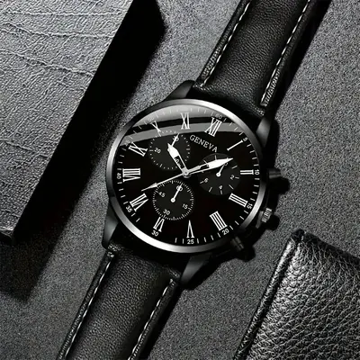 Grenzüberschreitende Mode Herrenuhr Business-Armbanduhr populäre Herrengarnitur Quarz-Armbanduhr PU-Gürtel Herrenuhr für den täglichen Gebrauch - 8