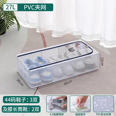 Speicherbox unter dem Bett mit dickem Stahlrahmen aus PVC und großem Fassungsvermögen, geschlossene, feuchtigkeitsbeständige Speicherbox mit verstärktem Stoff und transparenter Speicherbox - 8
