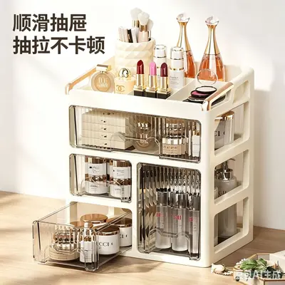 Vanity cosmetics storage box, three-tier - 3