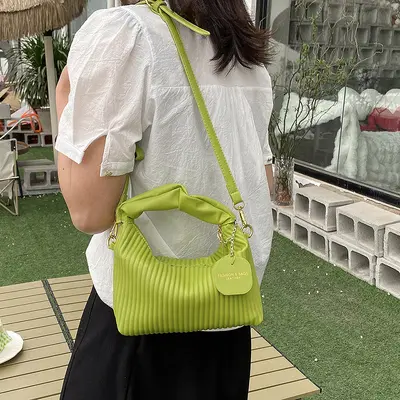 Vertical Striped Retro Women's Handbag 2025 Winter Single-Shoulder Crossbody - 10