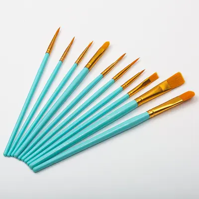 Yağlı Boya Fırça Seti, 10 Parça, Naylon Gouache ve Akrilik