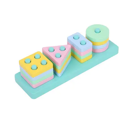 Wooden Educational Geometric Shape Matching Toy, Four and Five Post Sets - 8