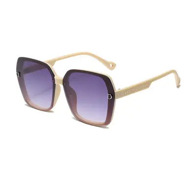 Double-D Large Frame Retro Sunglasses for Women, UV Protection - 4
